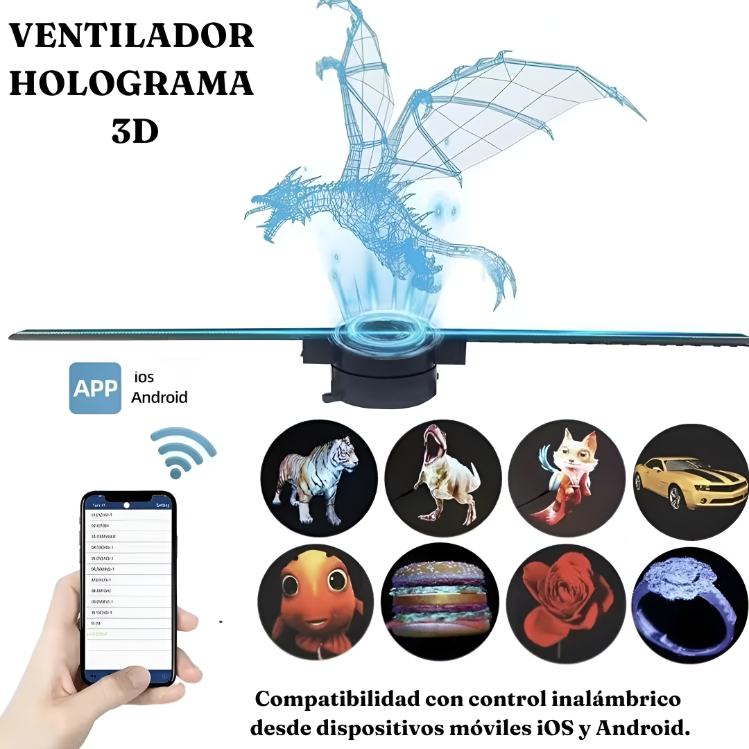 Ventilador Proyector Holográfico 3D